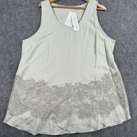 Soft Surroundings Tops - Soft Surroundings Emmaline Tank Top Womens XL Sea Mist Beaded Tunic